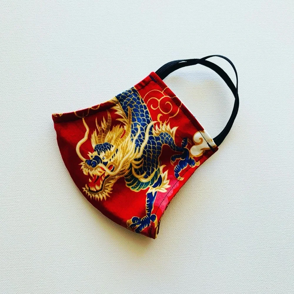 NEW Handmade Long Feng Print Face Mask